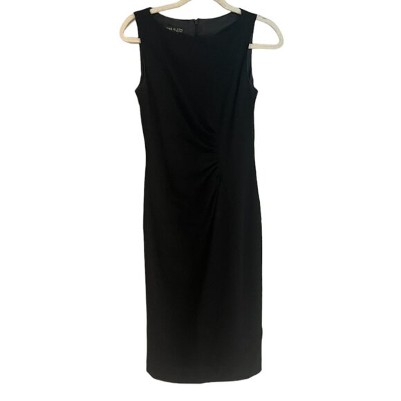 Women's Anne Klein‎ Black Midi Wool Dress Size 4 - Picture 1 of 4